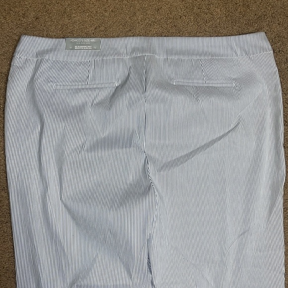Chico’s So Slimming 360 Brigitte Slim Ankle Pant Icon Stripe Blue 20 - Picture 10 of 12